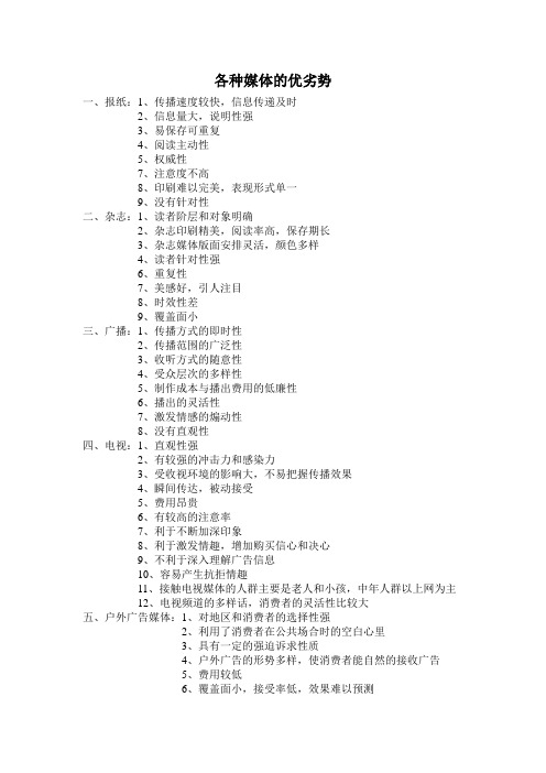 媒体优劣势