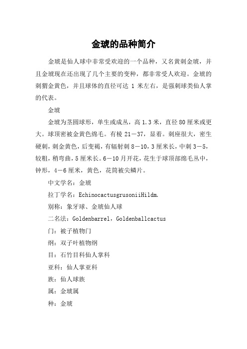 金琥的品种简介