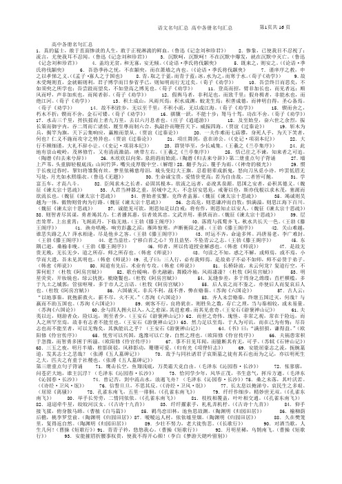 !!语文名句汇总 高中各册名句