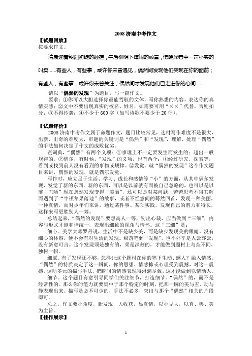 2009济南中考满分作文1