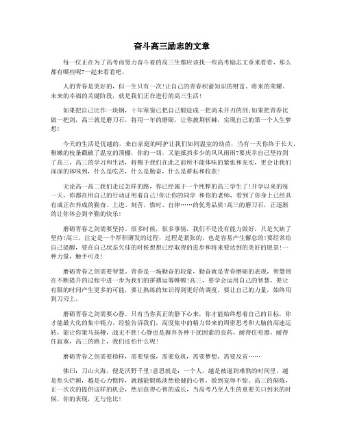 奋斗高三励志的文章