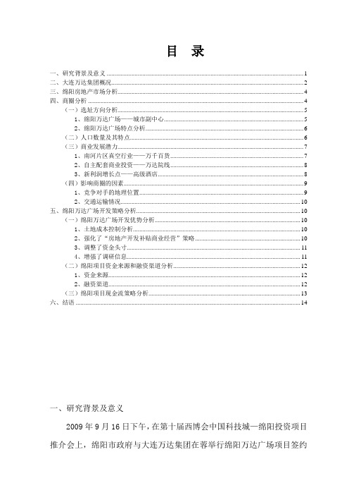 绵阳万达广场可行性研究