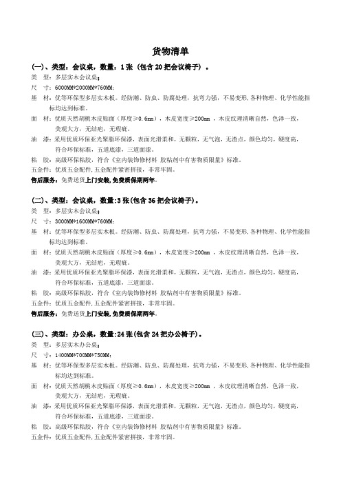 货物清单