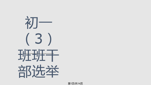 初一3班班干部选举PPT课件