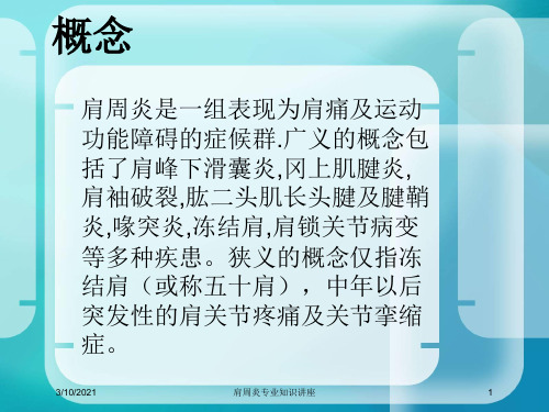 肩周炎专业知识讲座培训课件