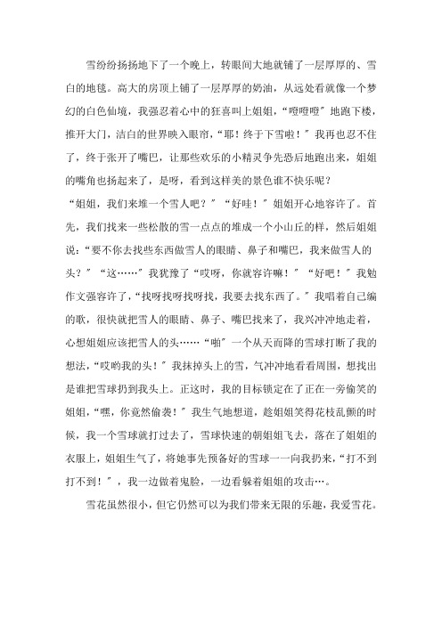 中小学作文雪中趣作文400字