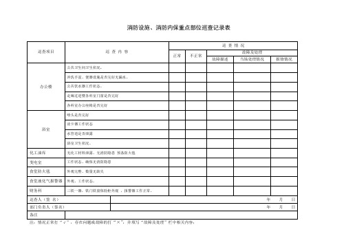 公共生活设施巡查记录表