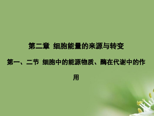 细胞中的能源物质、酶在代谢中的作用ppt 中图版精选教学PPT课件