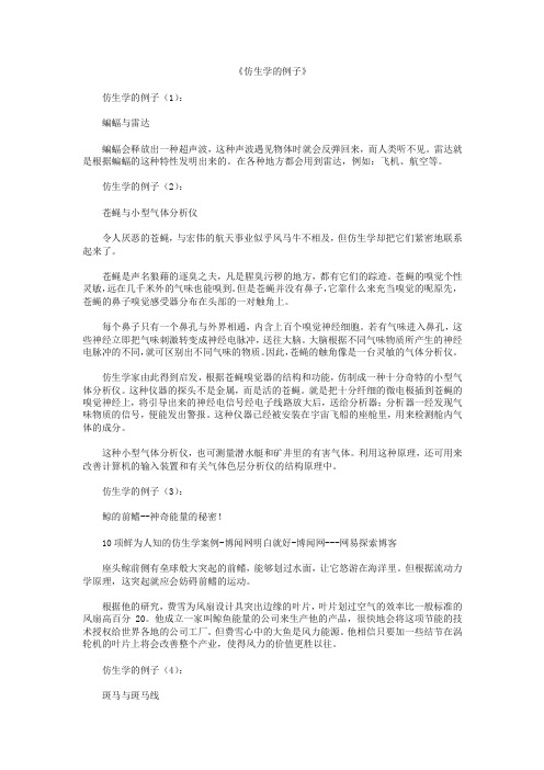 仿生学的例子25篇