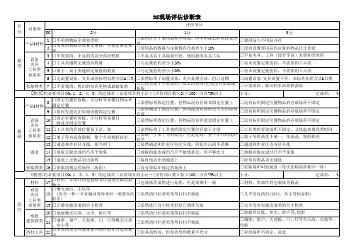 3S现场管理诊断表