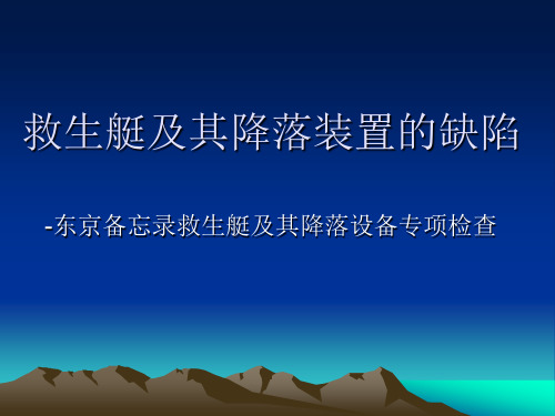 救生艇及其降落装置典型缺陷