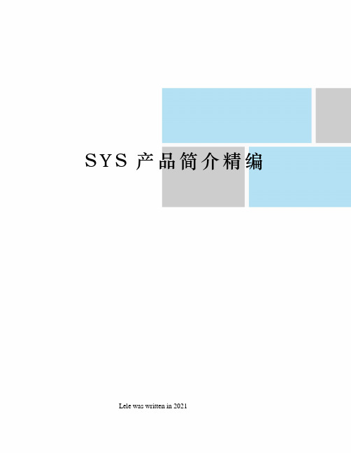 SYS产品简介精编
