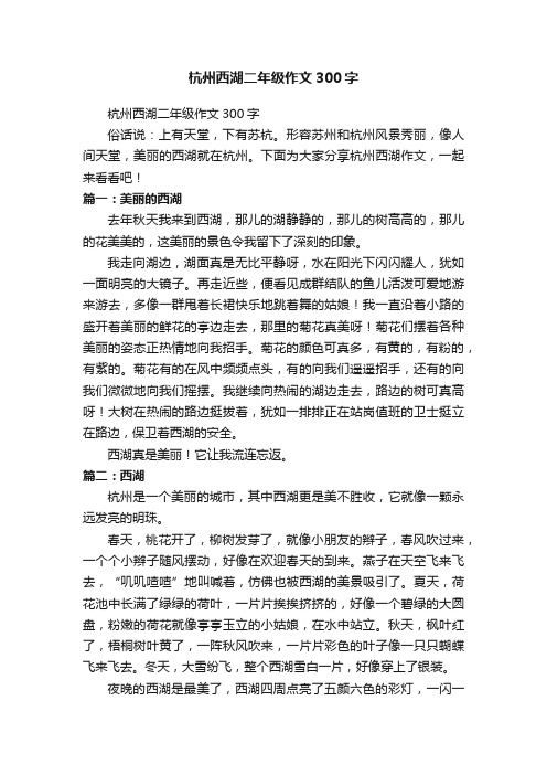 杭州西湖二年级作文300字