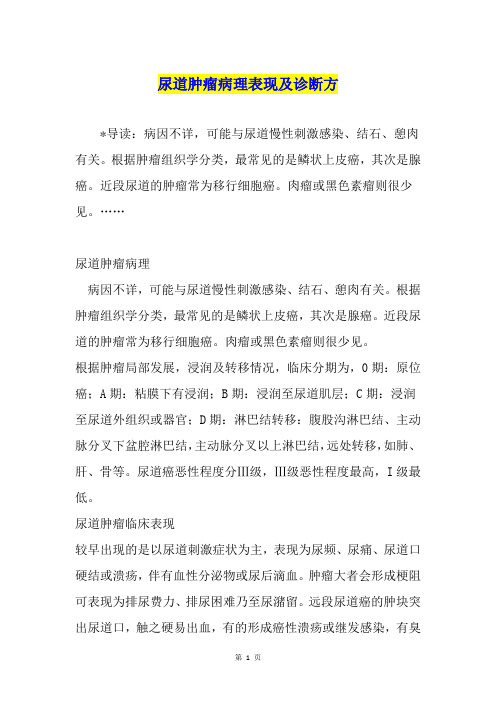 尿道肿瘤病理表现及诊断方