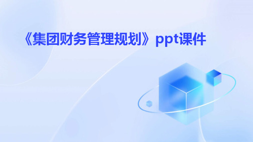 《集团财务管理规划》课件