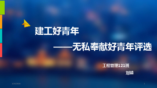 无私奉献好青年--刘靖PPT课件