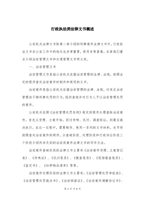 行政执法类法律文书概述