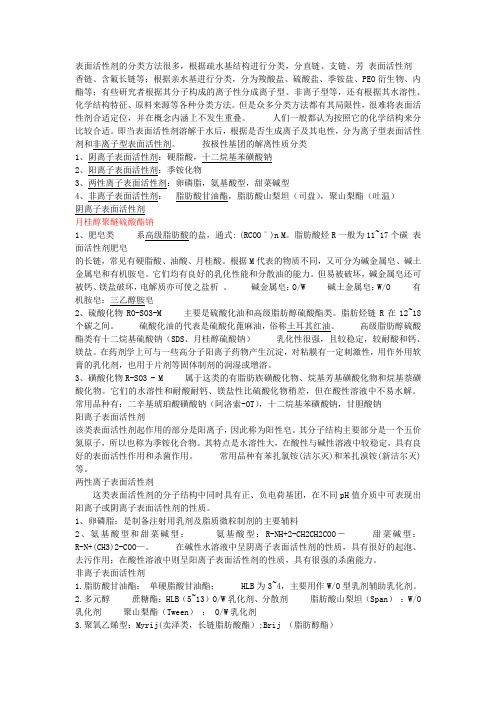 表面活性成分
