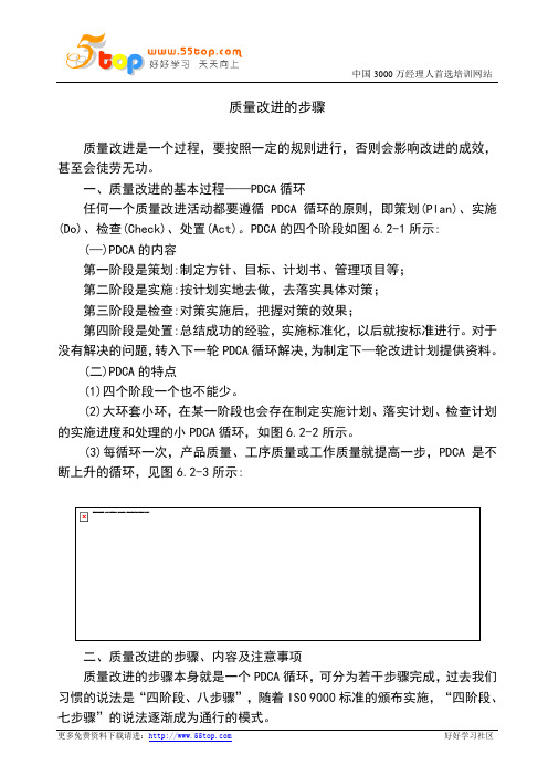 质量改进的步骤