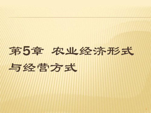 第5章  农业经济形式与经营方式
