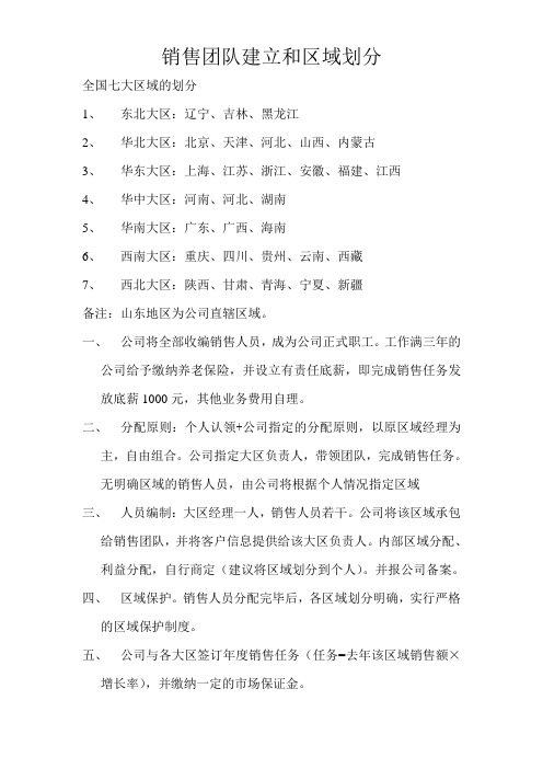销售团队建立和区域划分