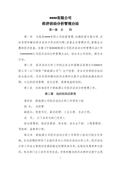 经济活动分析管理办法