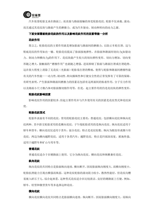 最全汽车轮胎花纹大解析