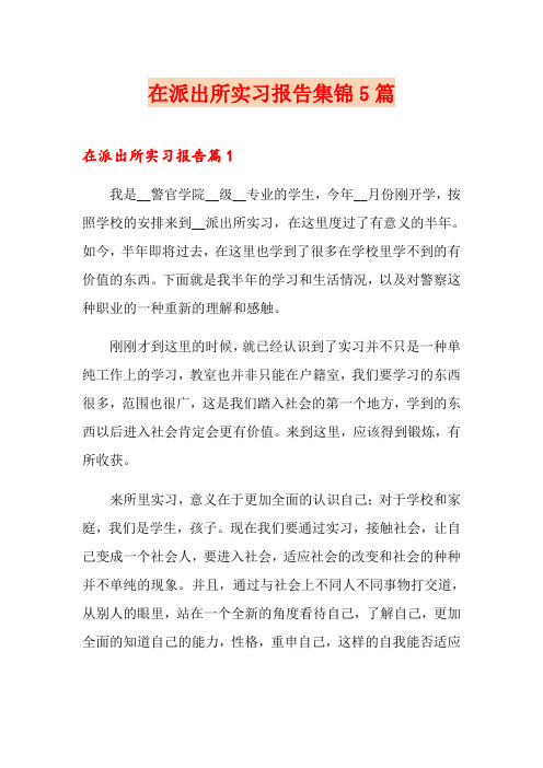 在派出所实习报告集锦5篇