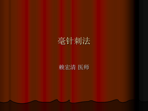 赖宏清  豪针刺法