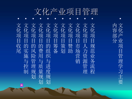 文化产业项目管理第一章 演示文稿