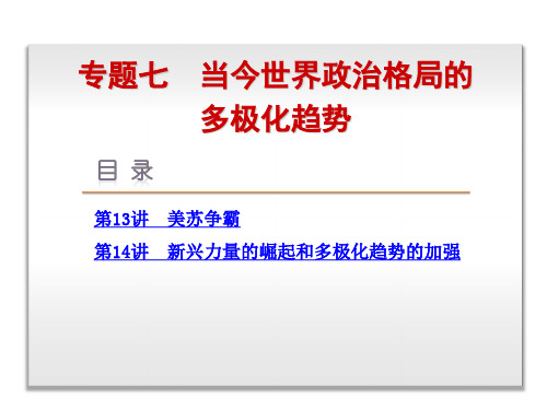 高考复习方案2015届高考历史(人民版)一轮复习课件：专题7-当今世界政治格局的多极化趋势-历史-人民版