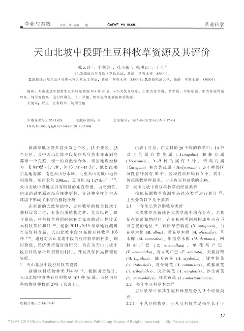 天山北坡中段野生豆科牧草资源及其评价