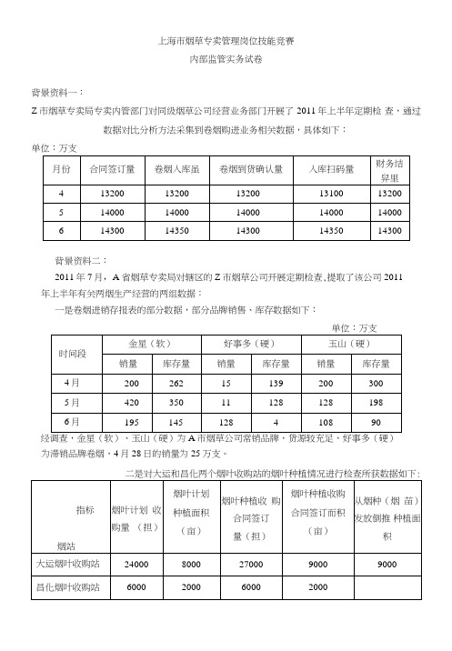 烟草专卖技能竞赛省二类竞赛试卷.doc