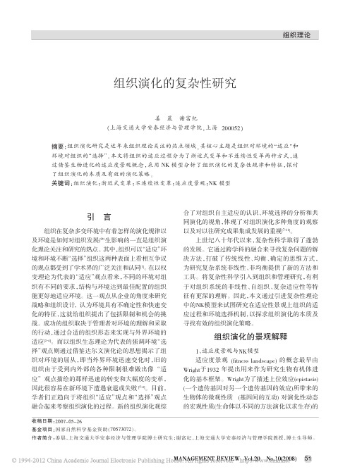 组织演化的复杂性研究