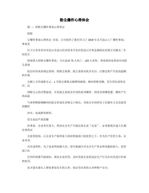 粉尘爆炸心得体会