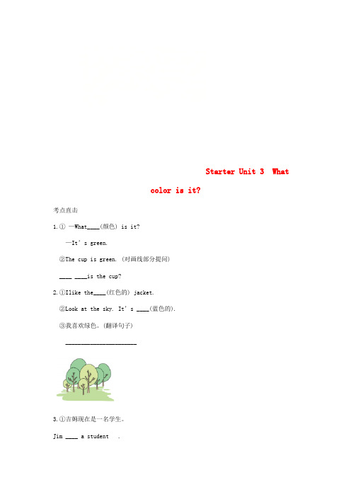 七年级英语上册 Starter Unit 3 What color is it考点直击练习