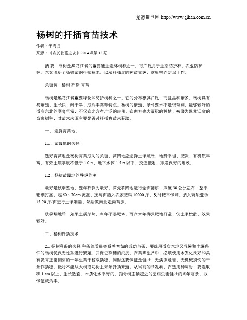 杨树的扦插育苗技术
