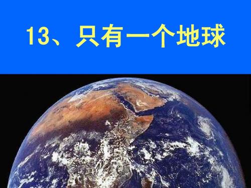 13 只有一个地球