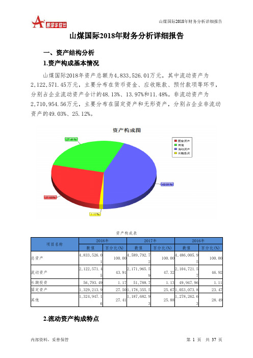 山煤国际2018年财务分析详细报告-智泽华