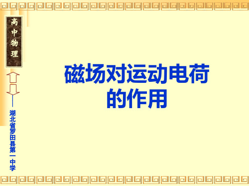 磁场对运动电荷的作用ppt课件