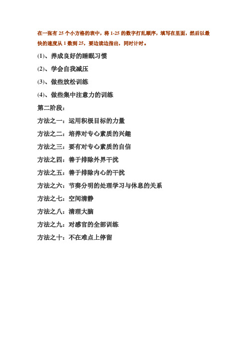 记忆力训练(注意力)