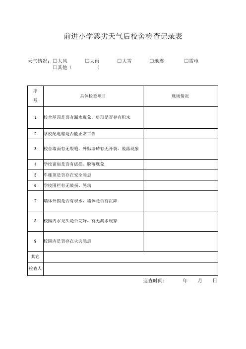 恶劣天气检查表