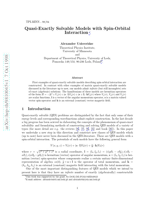 Quasi-Exactly Solvable Models with Spin-Orbital Interaction