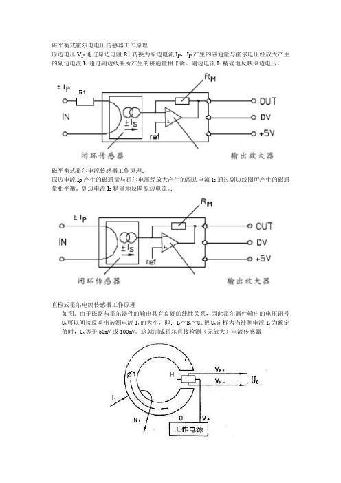 霍尔电流电压传感器原理图及工作原理