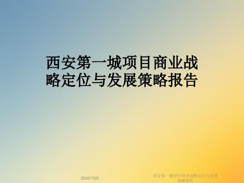 西安第一城项目商业战略定位与发展策略报告