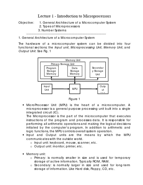 Lecture 1 - Introduction to Microprocessors