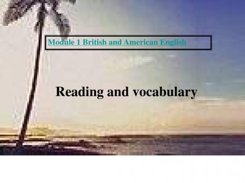 高二英语BritishandAmericanEnglish课件