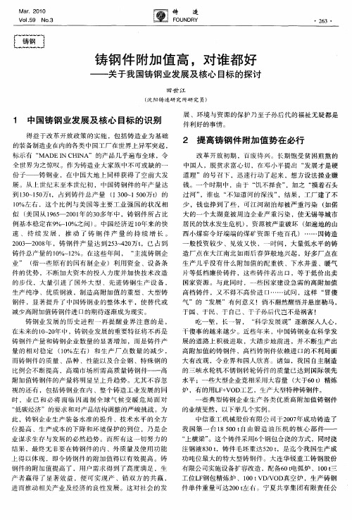 铸钢件附加值高,对谁都好——关于我国铸钢业发展及核心目标的探讨