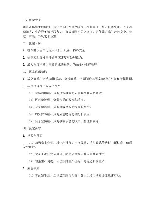 旺季生产应急预案范文