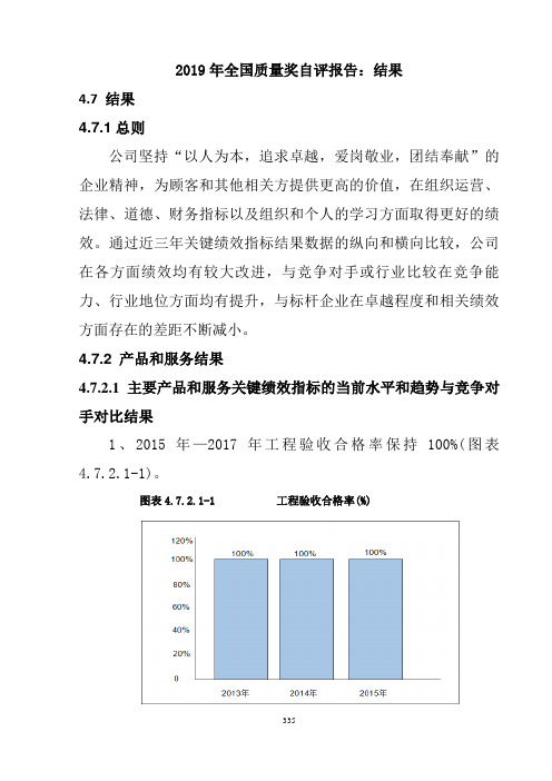 2019年全国质量奖自评报告：结果
